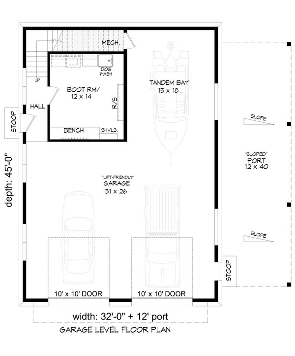 Country Floor Plan - Main Floor Plan #932-1404