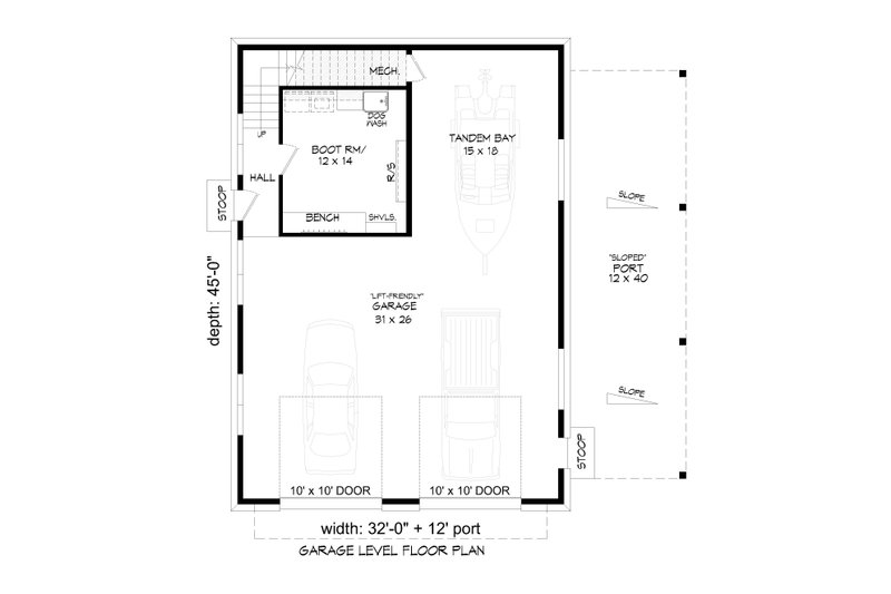 House Blueprint - Floor Plan - Main Floor for Country House Plan #932-1404 - 1 bed, 1 bath