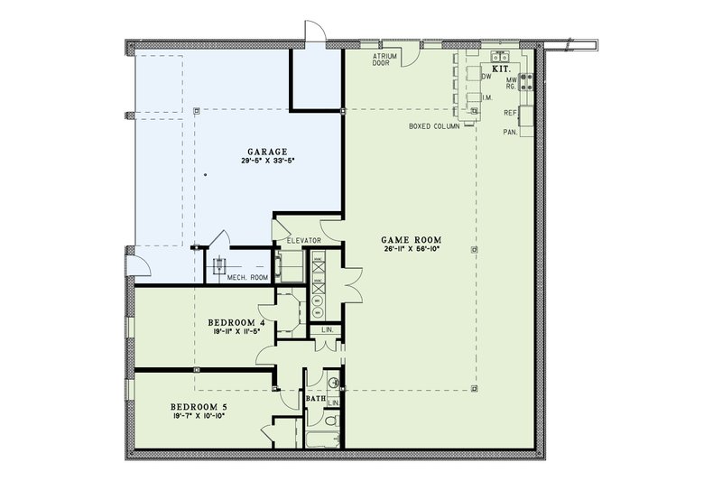 Home Plan - Floor Plan - Lower Floor for Southern House Plan #17-2718 - 5 bed, 4.5 bath