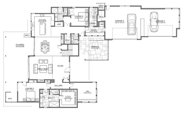 Architectural House Design - Contemporary Floor Plan - Main Floor Plan #892-30