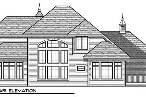 Exterior - Rear Elevation for Cottage House Plan #70-883 - 4 bed, 3.5 bath