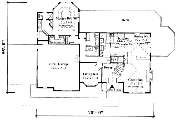 Traditional Floor Plan - Main Floor Plan #75-170