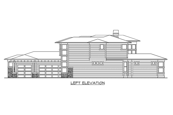 Exterior - Other Elevation 1 for Prairie House Plan #132-167 - 4 bed, 3.5 bath