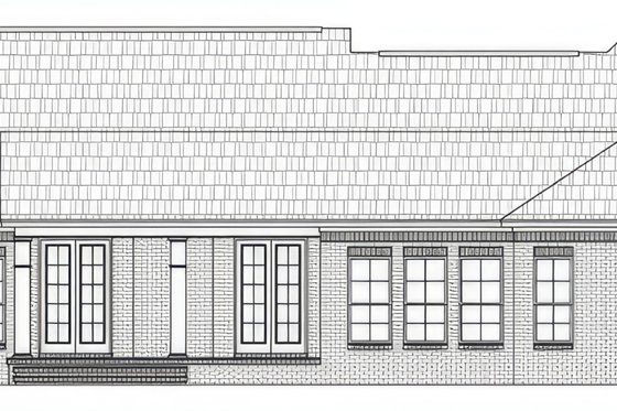 Exterior - Rear Elevation for Farmhouse House Plan #21-549 - 3 bed, 2.5 bath
