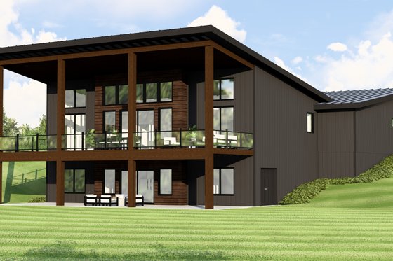 Exterior - Rear Elevation for Contemporary House Plan #1064-364 - 2 bed, 2 bath