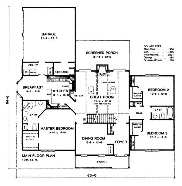 Traditional Floor Plan - Main Floor Plan #10-244