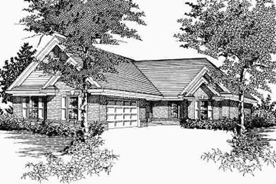 Exterior - Front Elevation for European House Plan #329-180 - 3 bed, 2 bath
