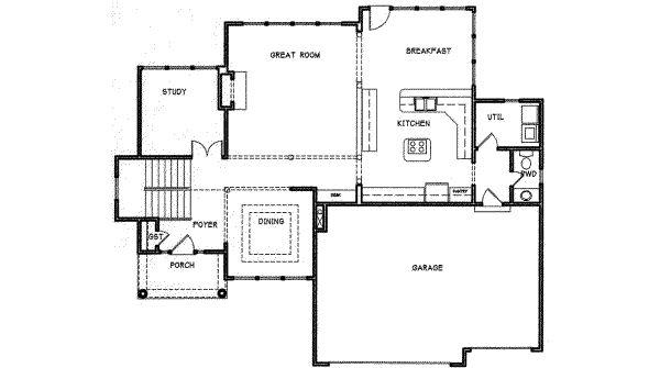 Traditional Floor Plan - Main Floor Plan #6-143