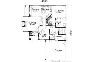 Floor Plan - Main Floor for Cottage House Plan #78-198 - 2 bed, 3 bath