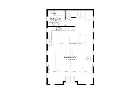 Floor Plan - Main Floor for Barndominium House Plan #1114-123 - 1 bed, 1 bath