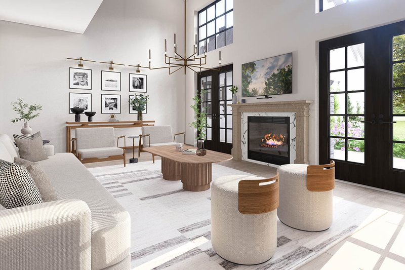Home Plan - Interior - Family Room for Farmhouse House Plan #124-269 - 3 bed, 3.5 bath
