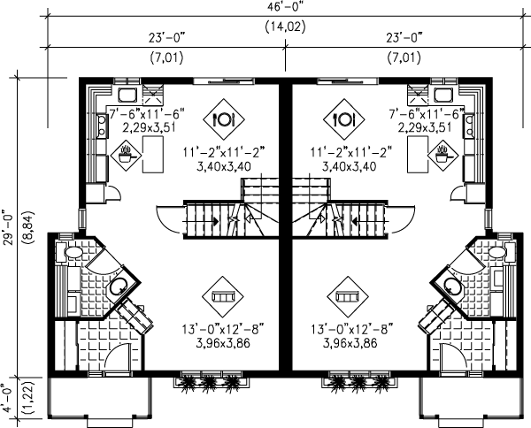 European Floor Plan - Main Floor Plan #25-357