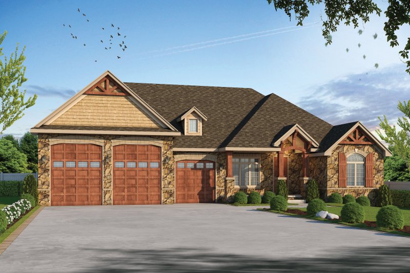 House Blueprint - Craftsman Exterior - Front Elevation Plan #20-2576