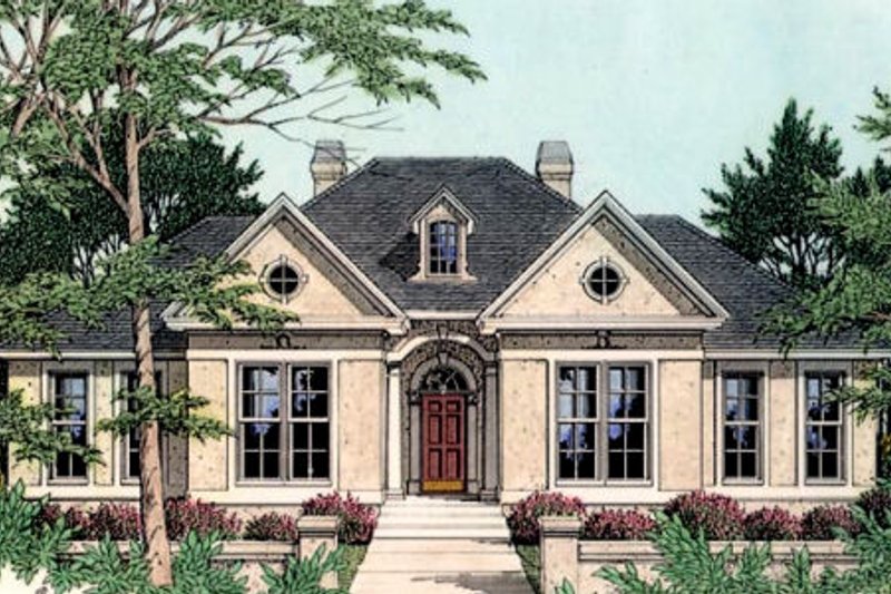 Dream House Plan - European Exterior - Front Elevation Plan #406-111