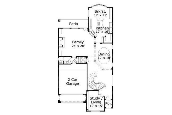 Floor Plan - Main Floor for European House Plan #411-400 - 3 bed, 4.5 bath