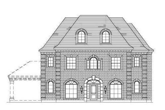 Exterior - Front Elevation for Traditional House Plan #411-176 - 5 bed, 3 bath