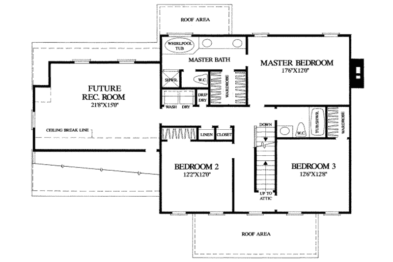 Home Plan - Floor Plan - Upper Floor for Colonial House Plan #137-183 - 3 bed, 2 bath
