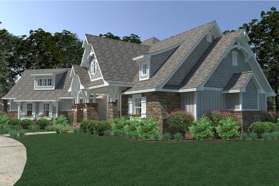Exterior - Front Elevation 4 for Cottage House Plan #120-252 - 3 bed, 2.5 bath