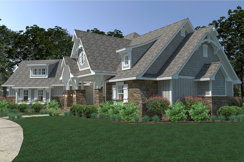 Architectural House Design - Exterior - Front Elevation 4 for Cottage House Plan #120-252 - 3 bed, 2.5 bath
