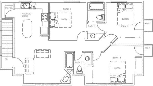 Dream House Plan - Traditional Floor Plan - Upper Floor Plan #117-254