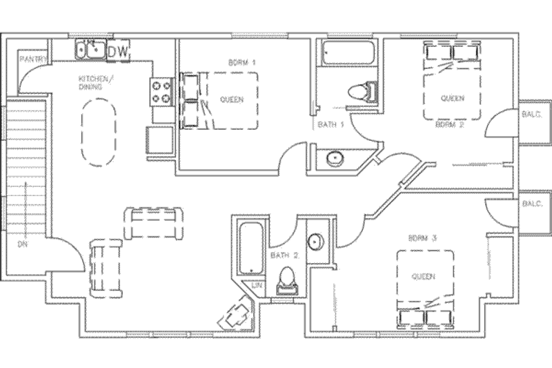 Dream House Plan - Floor Plan - Upper Floor for Traditional House Plan #117-254 - 3 bed, 2 bath
