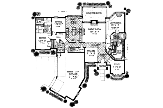 Floor Plan - Main Floor for European House Plan #310-265 - 3 bed, 2.5 bath