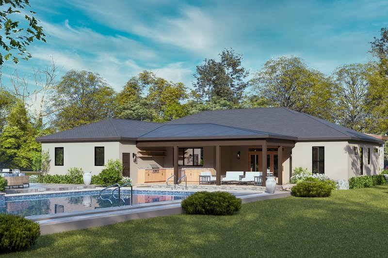Dream House Plan - Exterior - Rear Elevation 2 for Contemporary House Plan #119-474 - 3 bed, 3 bath