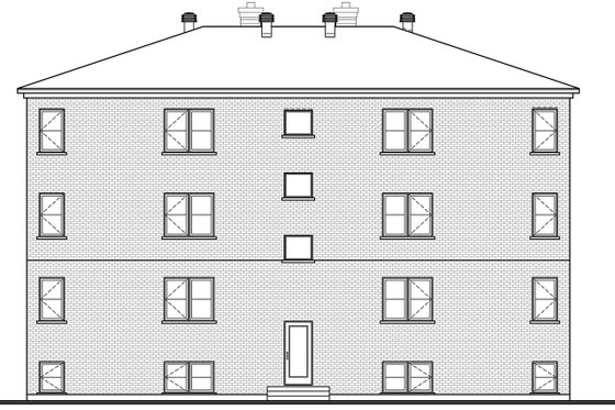 Exterior - Rear Elevation for European House Plan #23-2050 - 2 bed, 1 bath