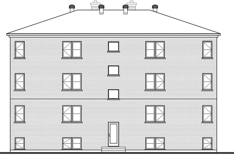 Dream House Plan - Exterior - Rear Elevation for European House Plan #23-2050 - 2 bed, 1 bath