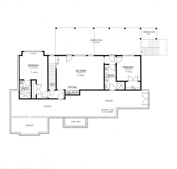 House Plan Design - Standard Finished Walkout Basement