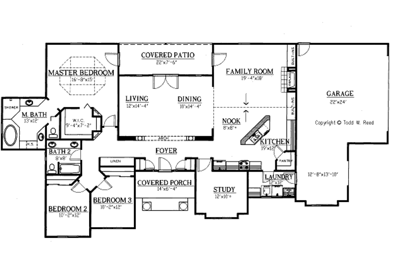 Home Plan - Floor Plan - Main Floor for Traditional House Plan #437-30 - 3 bed, 2 bath