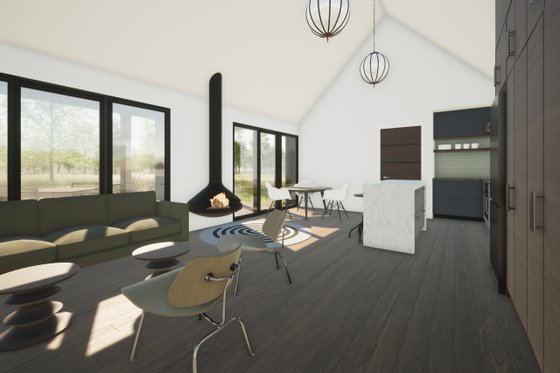 Interior - Dining Room for Modern House Plan #933-11 - 2 bed, 2 bath