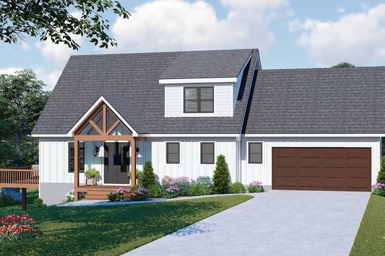 Exterior - Front Elevation for Country House Plan #932-619 - 4 bed, 3.5 bath