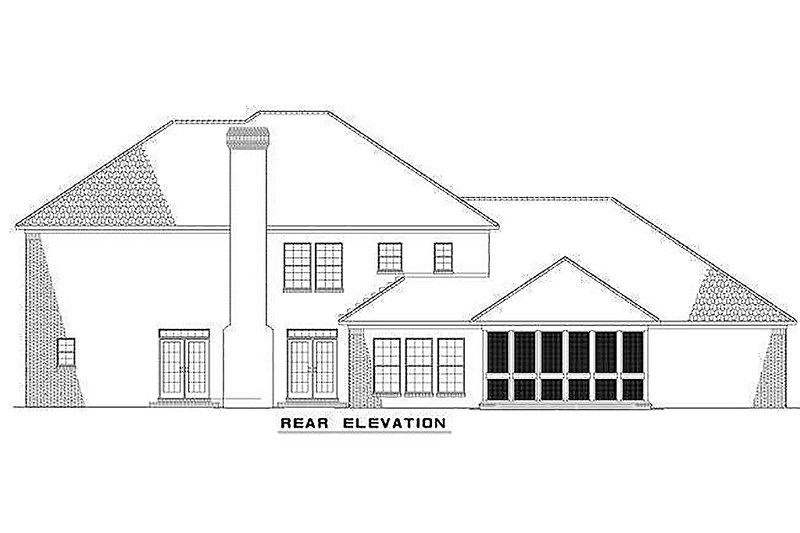 House Plan Design - Exterior - Rear Elevation for Colonial House Plan #17-2090 - 4 bed, 5 bath