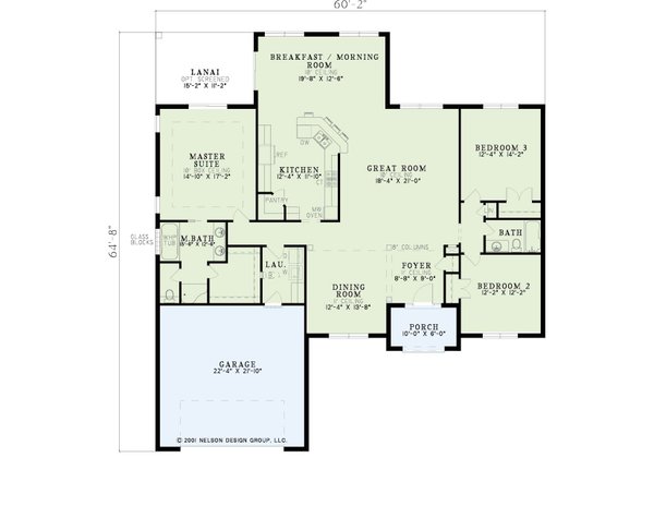 House Design - Mediterranean Floor Plan - Main Floor Plan #17-1133