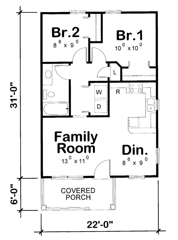 Architectural House Design - Cottage Floor Plan - Main Floor Plan #20-2364