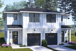 House Blueprint - Exterior - Front Elevation for Modern House Plan #513-2473 - 3 bed, 2.5 bath