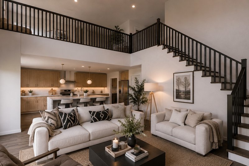 House Blueprint - Interior - Family Room 1 for Barndominium House Plan #1064-495 - 3 bed, 2.5 bath