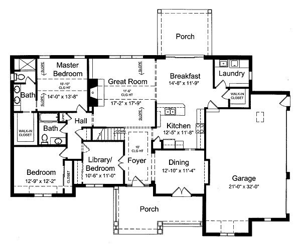 Dream House Plan - Traditional Floor Plan - Main Floor Plan #46-421