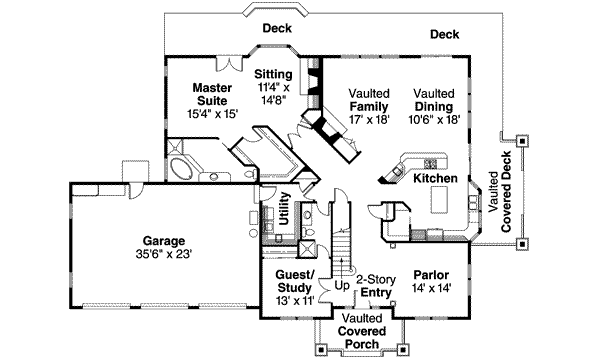 House Plan Design - Country Floor Plan - Main Floor Plan #124-454