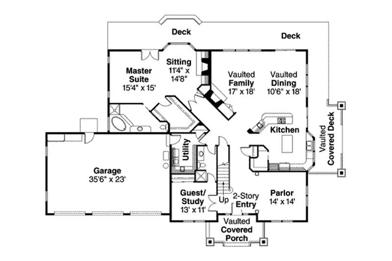 Home Plan - Floor Plan - Main Floor for Country House Plan #124-454 - 4 bed, 3 bath