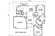 European Style House Plan - 4 Beds 4 Baths 2809 Sq/Ft Plan #67-321 