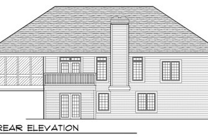 Home Plan - Exterior - Rear Elevation for European House Plan #70-778 - 4 bed, 3 bath