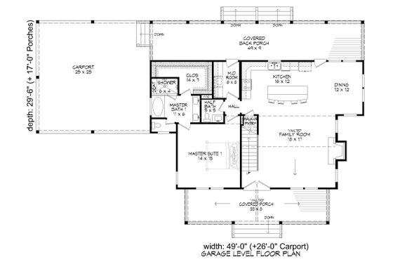 Floor Plan - Main Floor for Country House Plan #932-360 - 3 bed, 2.5 bath