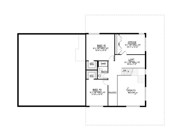 Farmhouse Floor Plan - Upper Floor Plan #1064-207