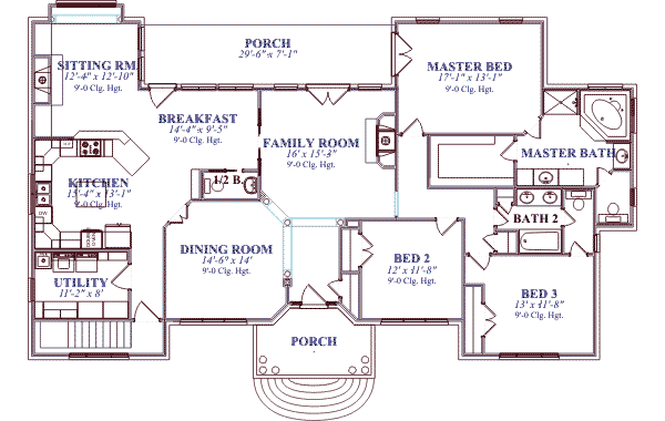 Southern Floor Plan - Main Floor Plan #63-114