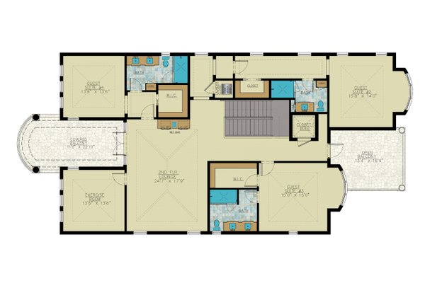 Beach Floor Plan - Upper Floor Plan #548-56