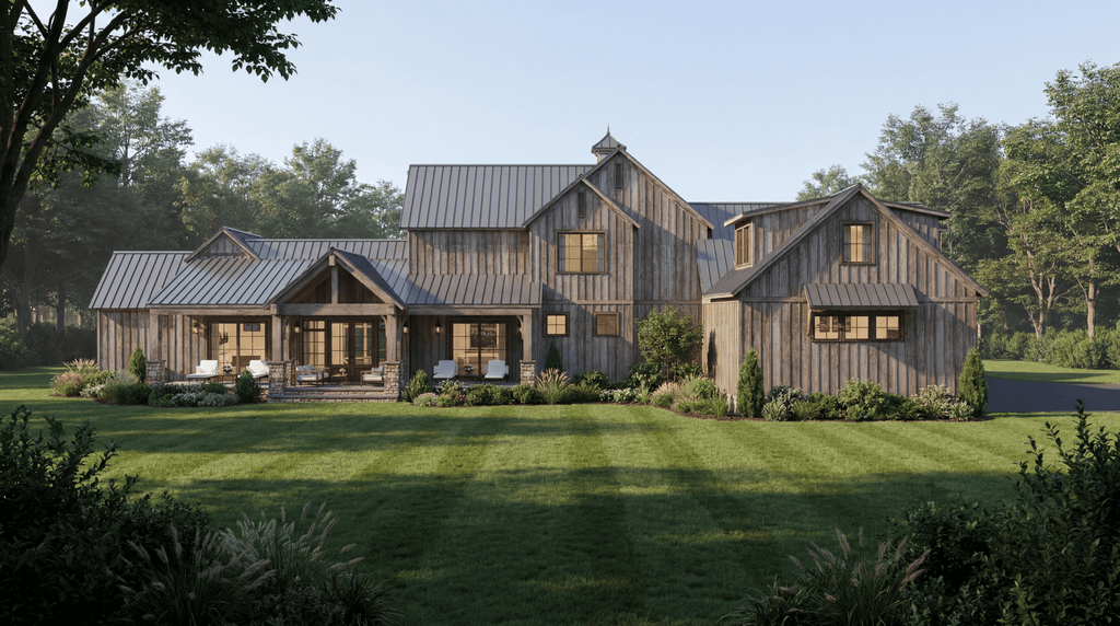 Exterior - Rear Elevation for Farmhouse House Plan #923-496 - 4 bed, 4.5 bath