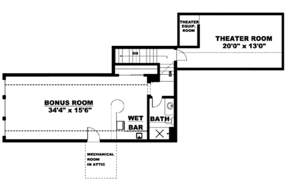 Floor Plan - Upper Floor for European House Plan #27-331 - 4 bed, 4 bath