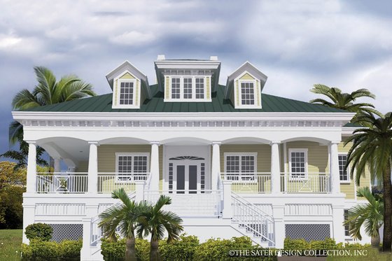 Exterior - Front Elevation 4 for Southern House Plan #930-18 - 3 bed, 3.5 bath